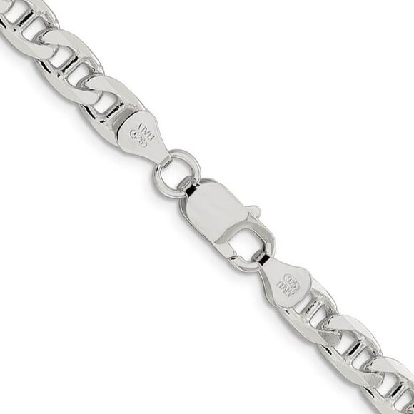 Black Bow Jewelry Co. Other - 6.5mm Sterling Silver Solid Flat Cuban Anchor Chain Necklace, 22 Inch